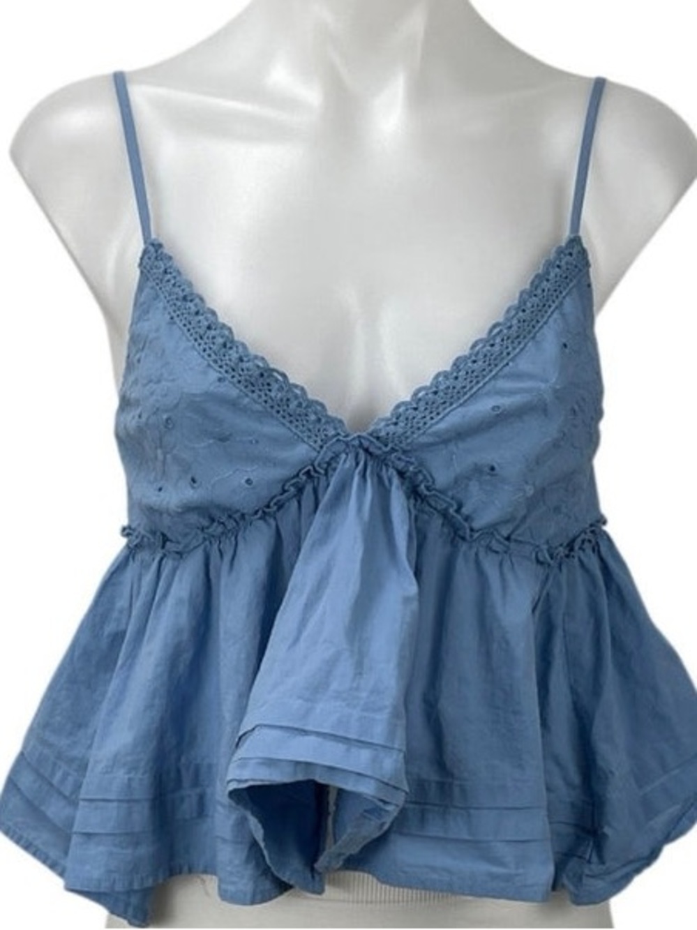Blue Eyelet Top